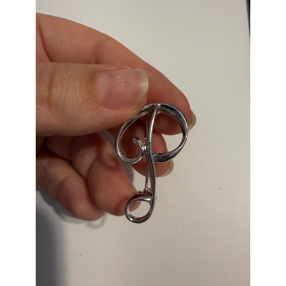 Sarah Coventry Vintage Silver Tone Initial‎ P Script Monogram Brooch Pin